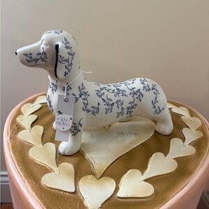 Surrey & Selena Blue & White Floral Ceramic Dachshund